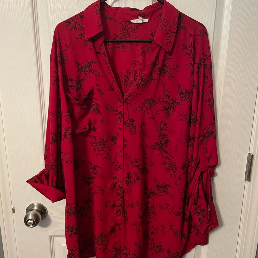 Maurice’s 3X Floral Red Women's Top